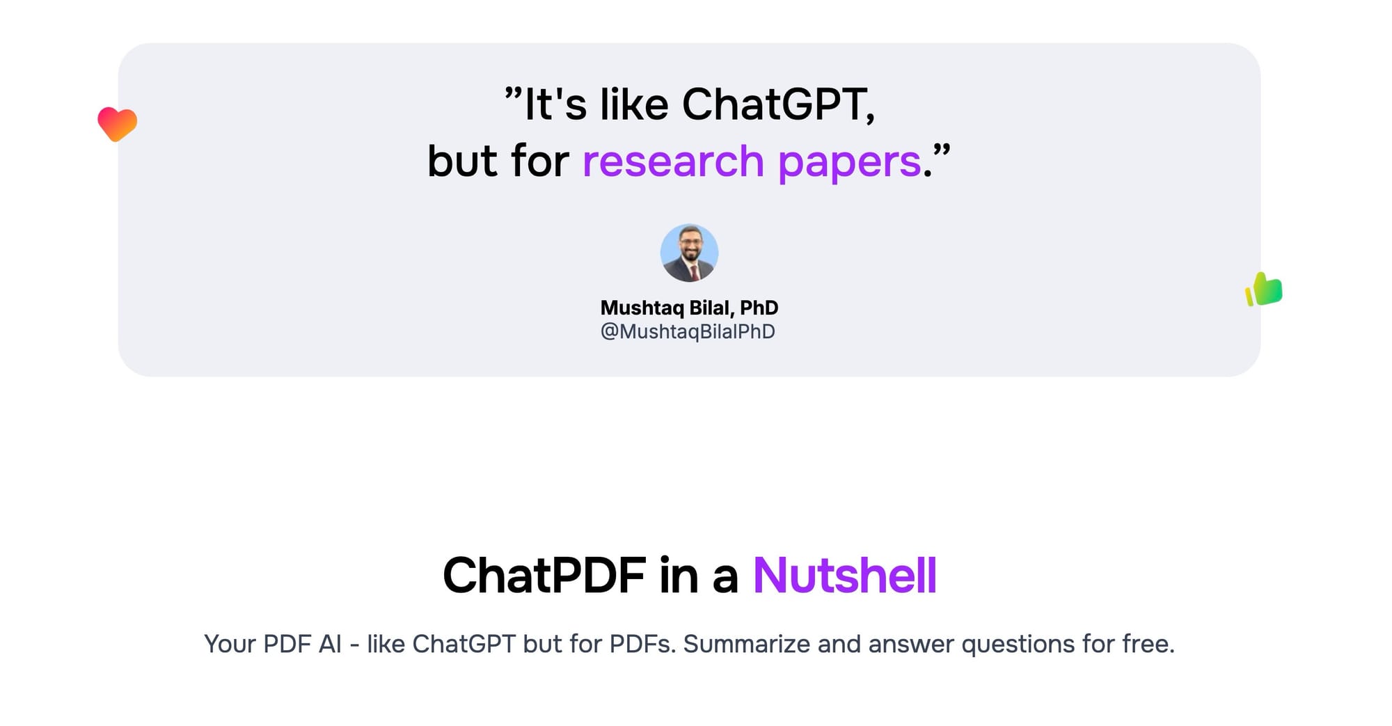 ChatPDF vs. ChatGPT