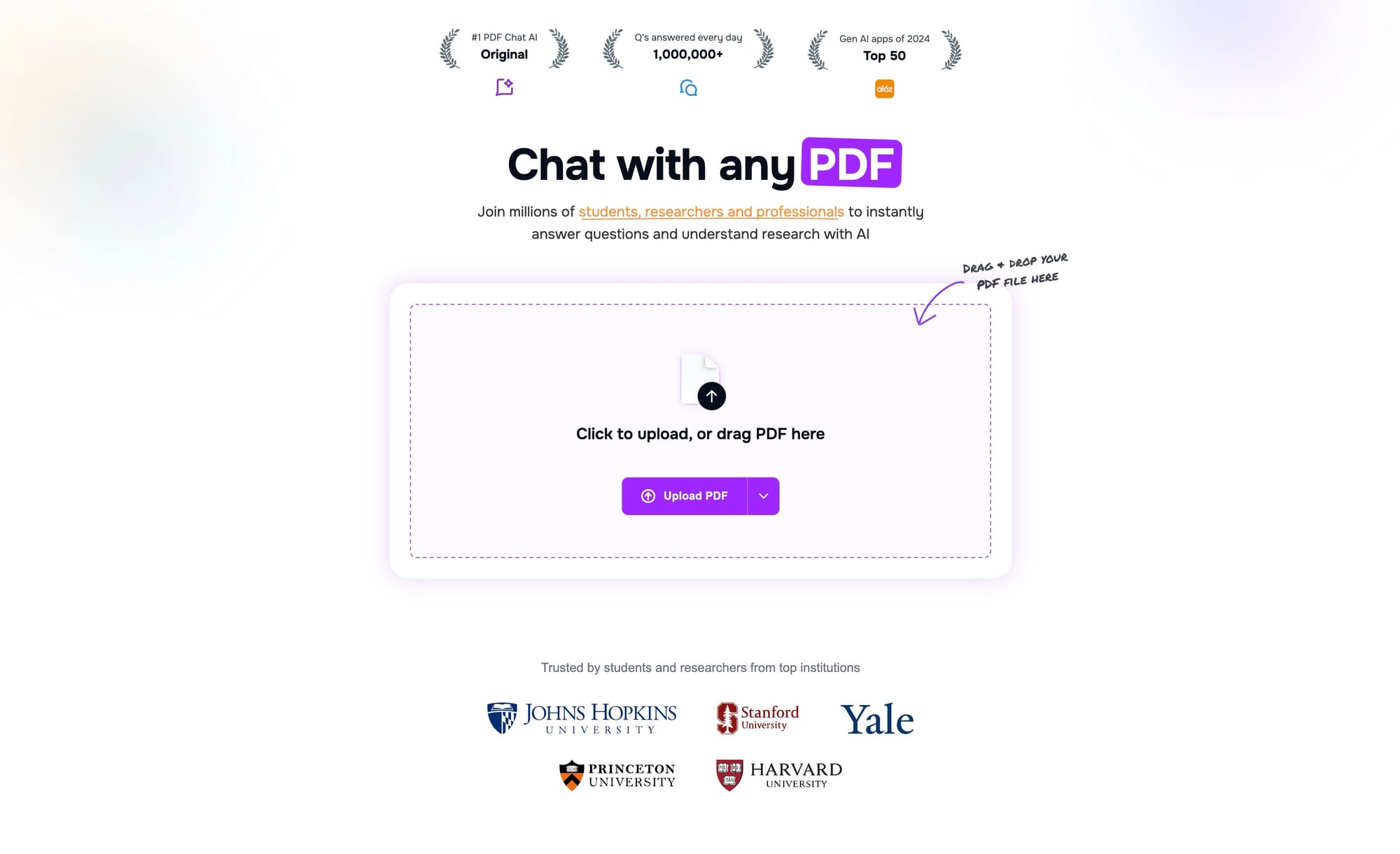 ChatPDF AI User Interface