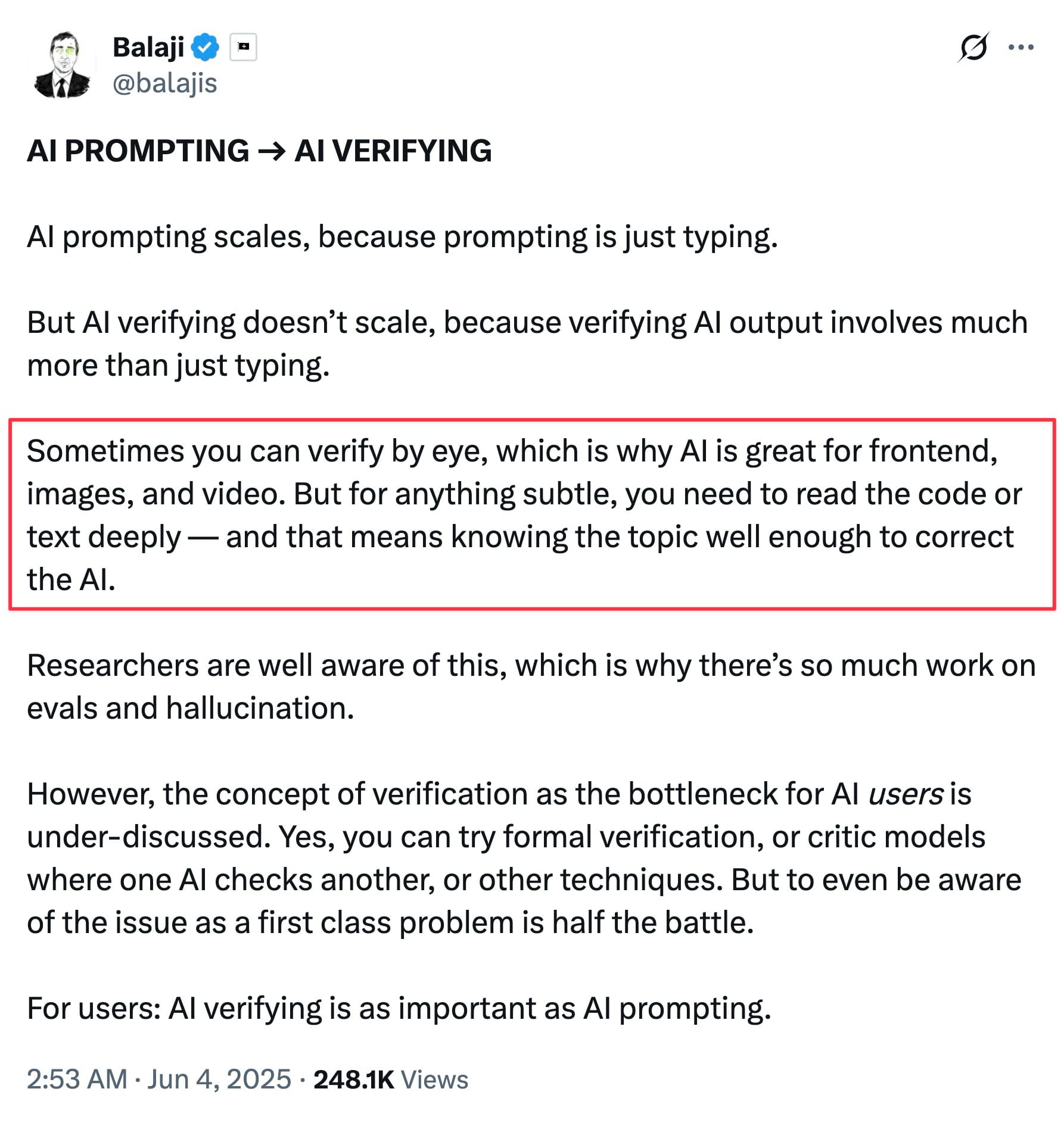 Balaji Srinivasan AI Verification Concept (@balajis)