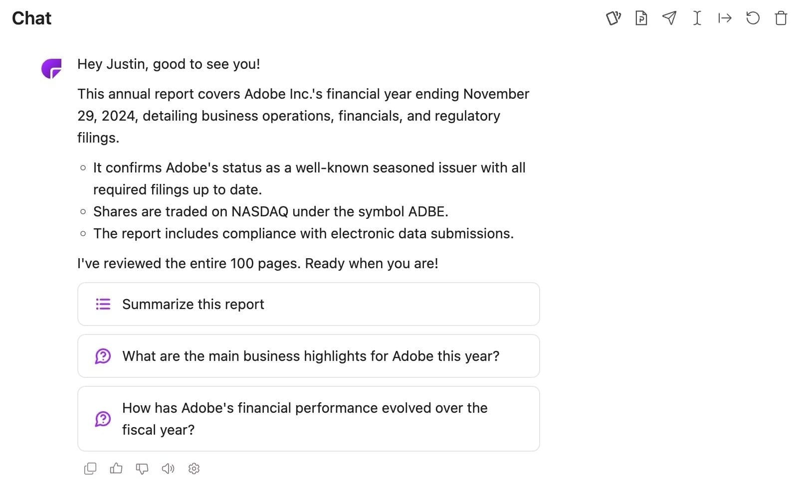 ChatPDF User Interface (UI)